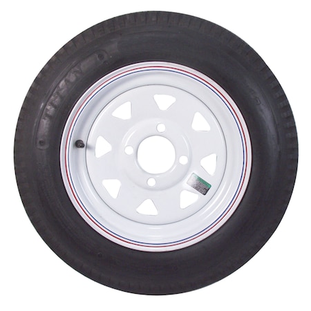Americana Tire & Wheel 30580 Economy Bias Tire & Wheel 4.80 X 12 B/5-Hole-White Pinstripe Spoke Rim
